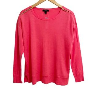 J. Crew Wool Zipper Shoulder Sweater NWT Small